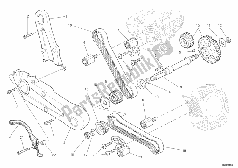 Toutes les pièces pour le Courroie De Distribution du Ducati Monster 795 EU Thailand 2012